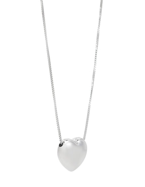 Collar con dije de corazón Cristal Joyas de oro blanco 14 K