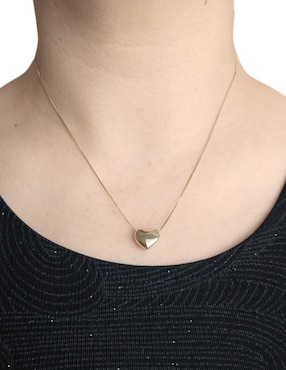 Collar con dije de corazón Cristal Joyas de oro 14 K