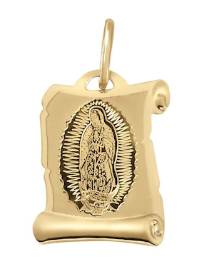 Medalla de virgen de guadalupe Cristal Joyas de oro 14 K