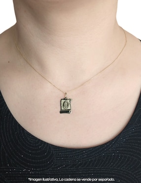 Medalla de virgen de guadalupe Cristal Joyas de oro 14 K