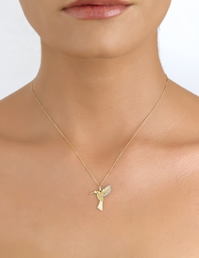 Dije de colibrí Cristal Joyas de oro 14 K