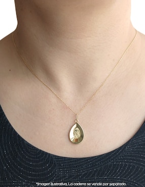 Medalla de virgen de guadalupe Cristal Joyas de oro 14 K
