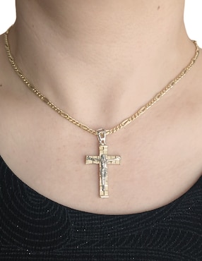 Dije de crucifijo Cristal Joyas de oro 14 K