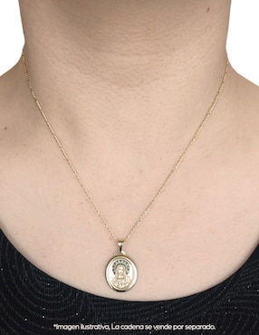 Medalla redonda Cristal Joyas de oro 14 K