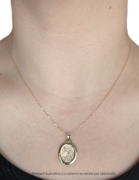 Medalla ovalada Cristal Joyas de oro 14 K