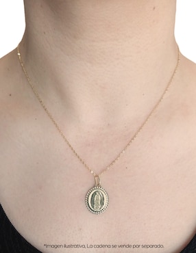 Medalla de virgen de guadalupe Cristal Joyas de oro 14 K