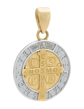 Medalla redonda Cristal Joyas de oro 14 K