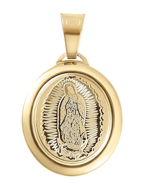 Medalla de virgen de guadalupe Cristal Joyas de oro 14 K