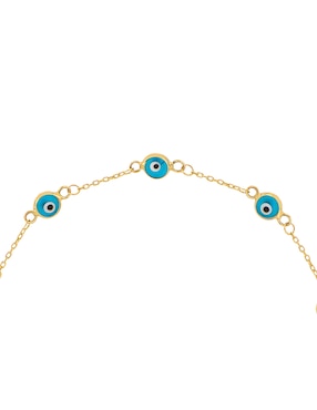 Pulsera Dinasti de oro amarillo con cristal 14 k