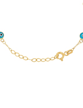 Pulsera Dinasti de oro amarillo con cristal 14 k