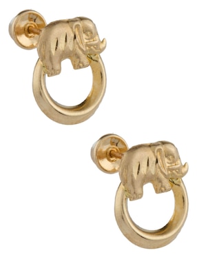 Broqueles de elefante Casal de oro 14 K con acabado pulido