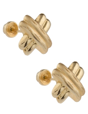 Broqueles de cruz Casal de oro 14 K con acabado pulido