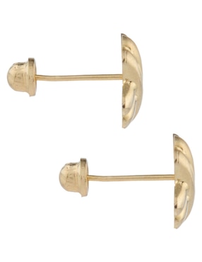 Broqueles de cruz Casal de oro 14 K con acabado pulido