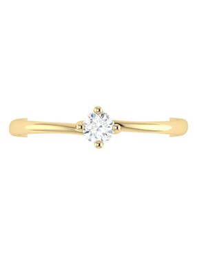 Argolla de oro amarillo 14 k Joyerías Bizzarro diamante