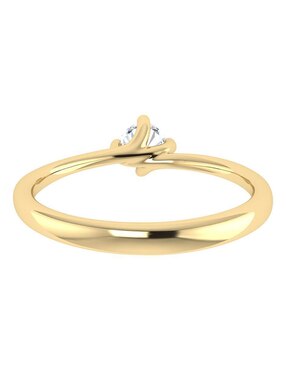 Argolla de oro amarillo 14 k Joyerías Bizzarro diamante