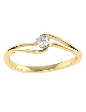 Argolla de oro amarillo 14 k Joyerías Bizzarro diamante