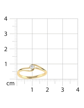 Argolla de oro amarillo 14 k Joyerías Bizzarro diamante