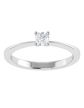 Argolla de oro blanco 14 k Joyerías Bizzarro diamante
