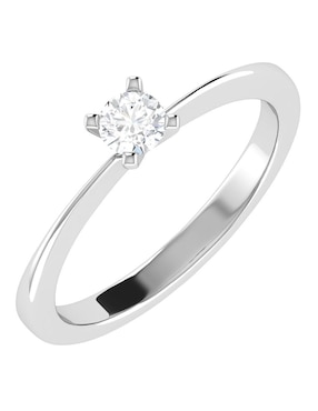Argolla de oro blanco 14 k Joyerías Bizzarro diamante