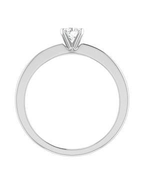 Argolla de oro blanco 14 k Joyerías Bizzarro diamante