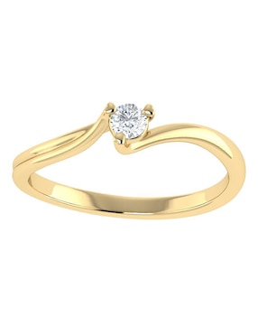 Argolla de oro amarillo 14 k Joyerías Bizzarro diamante