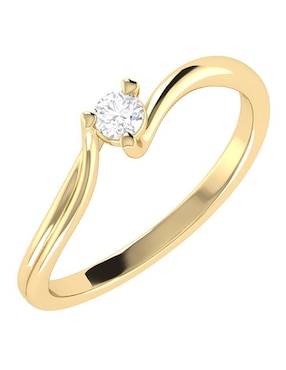 Argolla de oro amarillo 14 k Joyerías Bizzarro diamante