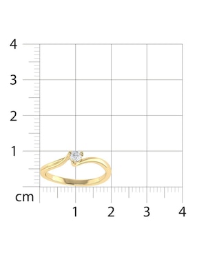 Argolla de oro amarillo 14 k Joyerías Bizzarro diamante