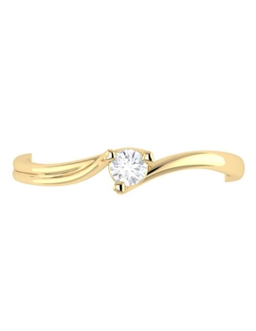 Argolla de oro amarillo 14 k Joyerías Bizzarro diamante
