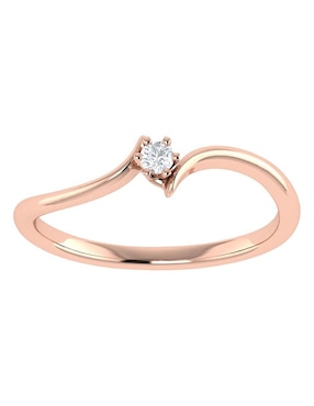 Argolla de oro rosa 14 k Joyerías Bizzarro diamante