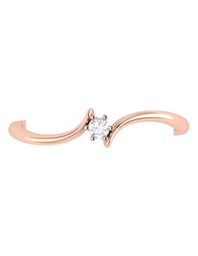 Argolla de oro rosa 14 k Joyerías Bizzarro diamante