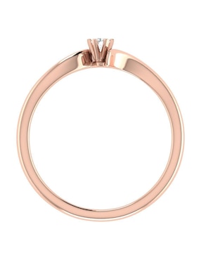 Argolla de oro rosa 14 k Joyerías Bizzarro diamante