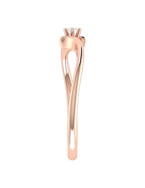 Argolla de oro rosa 14 k Joyerías Bizzarro diamante