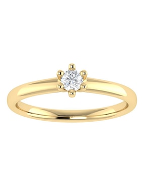 Argolla de oro amarillo 14 k Joyerías Bizzarro diamante