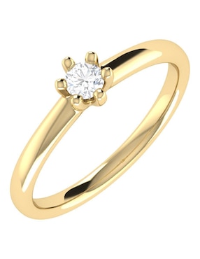 Argolla de oro amarillo 14 k Joyerías Bizzarro diamante
