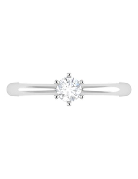Argolla de oro blanco 14 k Joyerías Bizzarro diamante