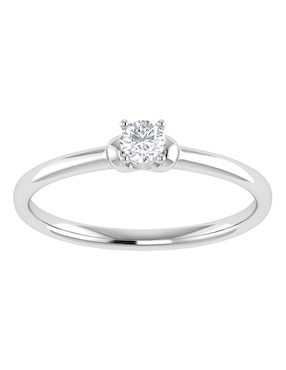 Argolla de oro blanco 14 k Joyerías Bizzarro diamante