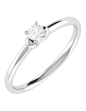 Argolla de oro blanco 14 k Joyerías Bizzarro diamante