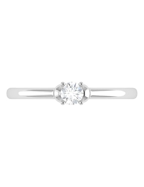 Argolla de oro blanco 14 k Joyerías Bizzarro diamante