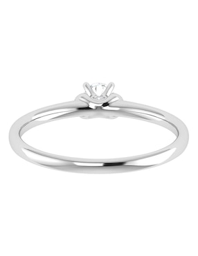 Argolla de oro blanco 14 k Joyerías Bizzarro diamante