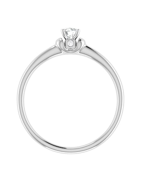 Argolla de oro blanco 14 k Joyerías Bizzarro diamante