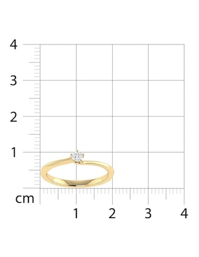 Argolla de oro amarillo 14 k Joyerías Bizzarro diamante