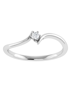 Argolla de oro blanco 14 k Joyerías Bizzarro diamante