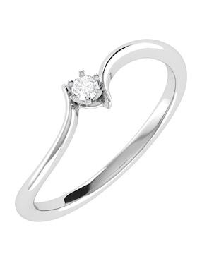 Argolla de oro blanco 14 k Joyerías Bizzarro diamante