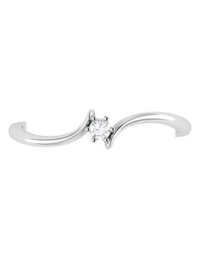 Argolla de oro blanco 14 k Joyerías Bizzarro diamante