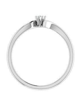 Argolla de oro blanco 14 k Joyerías Bizzarro diamante