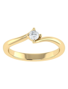 Argolla de oro amarillo 14 k Joyerías Bizzarro diamante