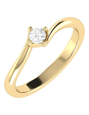 Argolla de oro amarillo 14 k Joyerías Bizzarro diamante