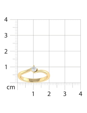 Argolla de oro amarillo 14 k Joyerías Bizzarro diamante