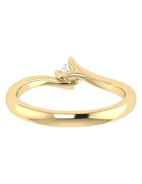 Argolla de oro amarillo 14 k Joyerías Bizzarro diamante