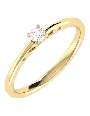 Argolla de oro amarillo 14 k Joyerías Bizzarro diamante
